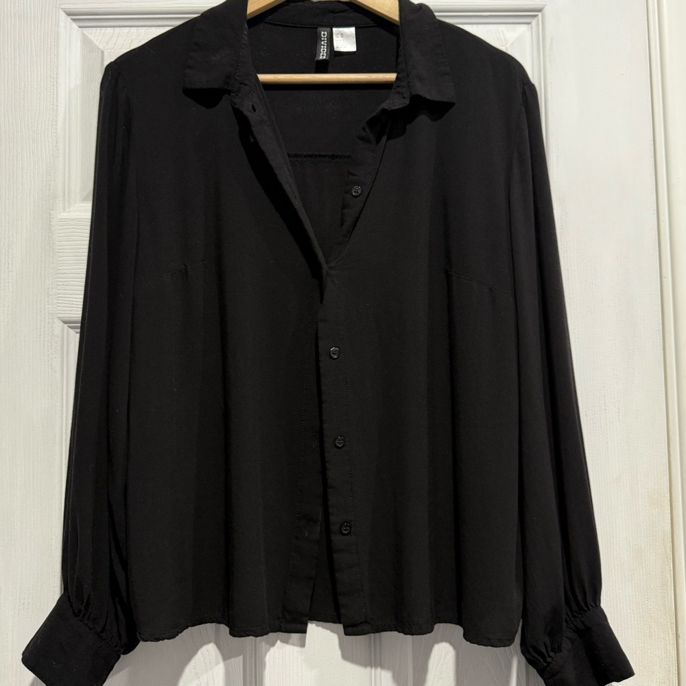Black Button-Up Blouse